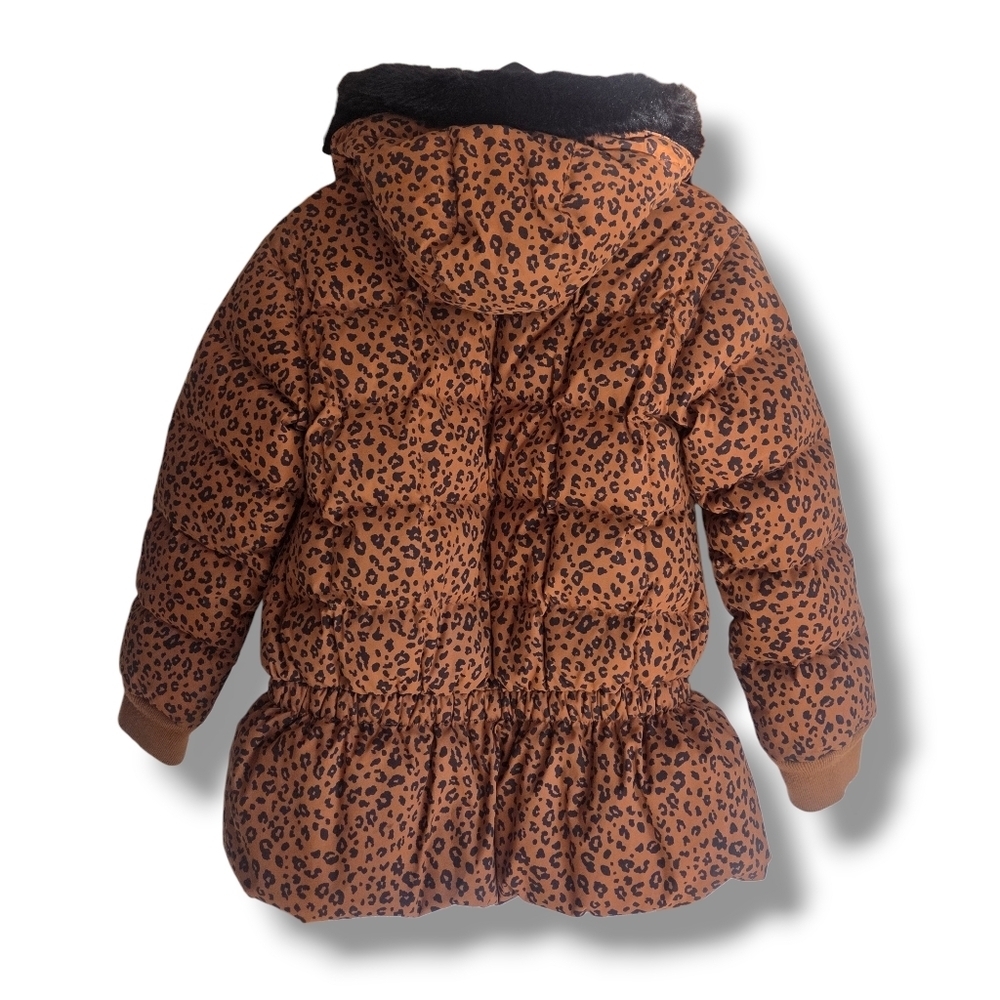 Hanna Andersson Leopard Print Girls Down Jacket 140 Size 10 - Picture 7 of 15